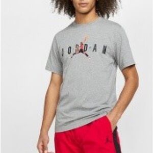 [M]Nike Air Jordan 85 AJ1 Big Logo Dunk Flight Shirt Grey